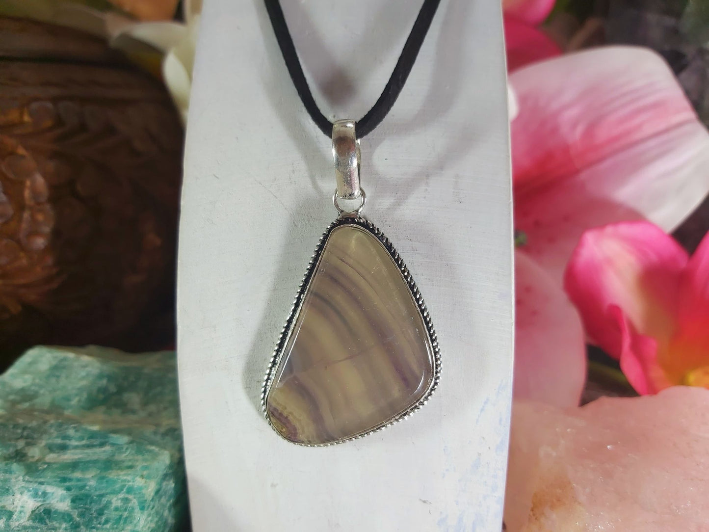 Fluorite Spiritual Growth & Grounding Pendant (E876)