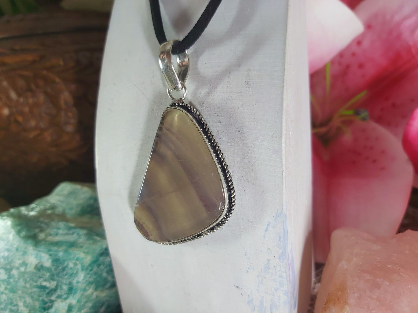 Fluorite Spiritual Growth & Grounding Pendant (E876)