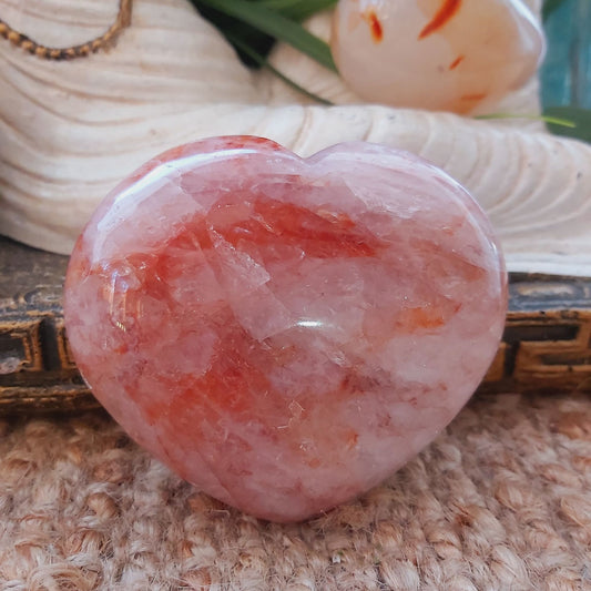 Fire Quartz Heart Crystal Gemstone 405 gms (GEM145)