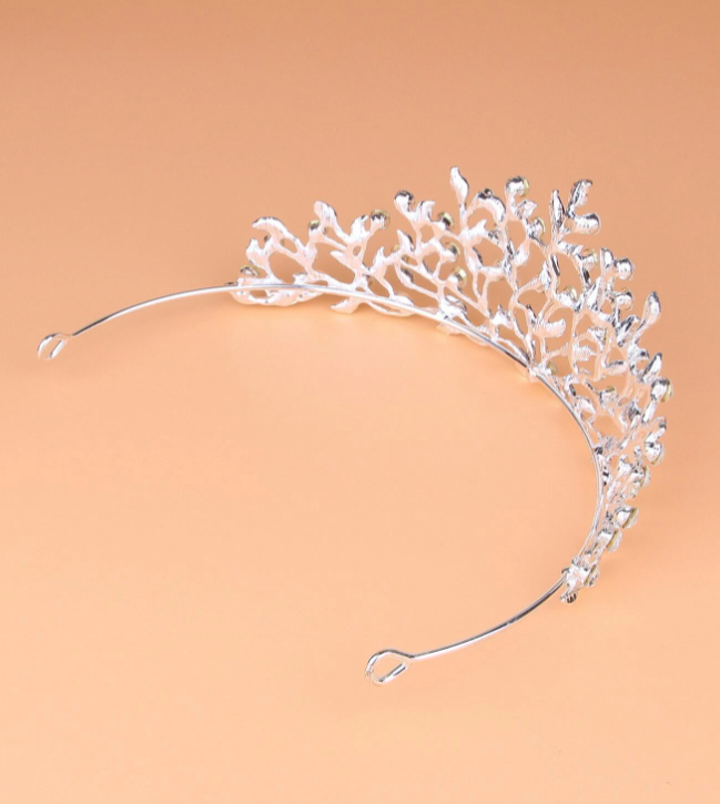 Crown Silver & Clear Rhinestones Crystals