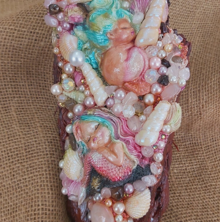 Handmade Crystal Sculpture Decor – Rose Quartz & Smokey Quartz (Deco 3)