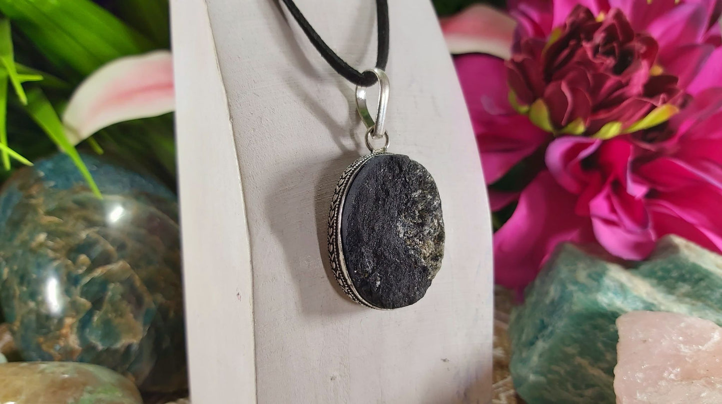 Black Tourmaline Psychic Protection Pendant (E1009)