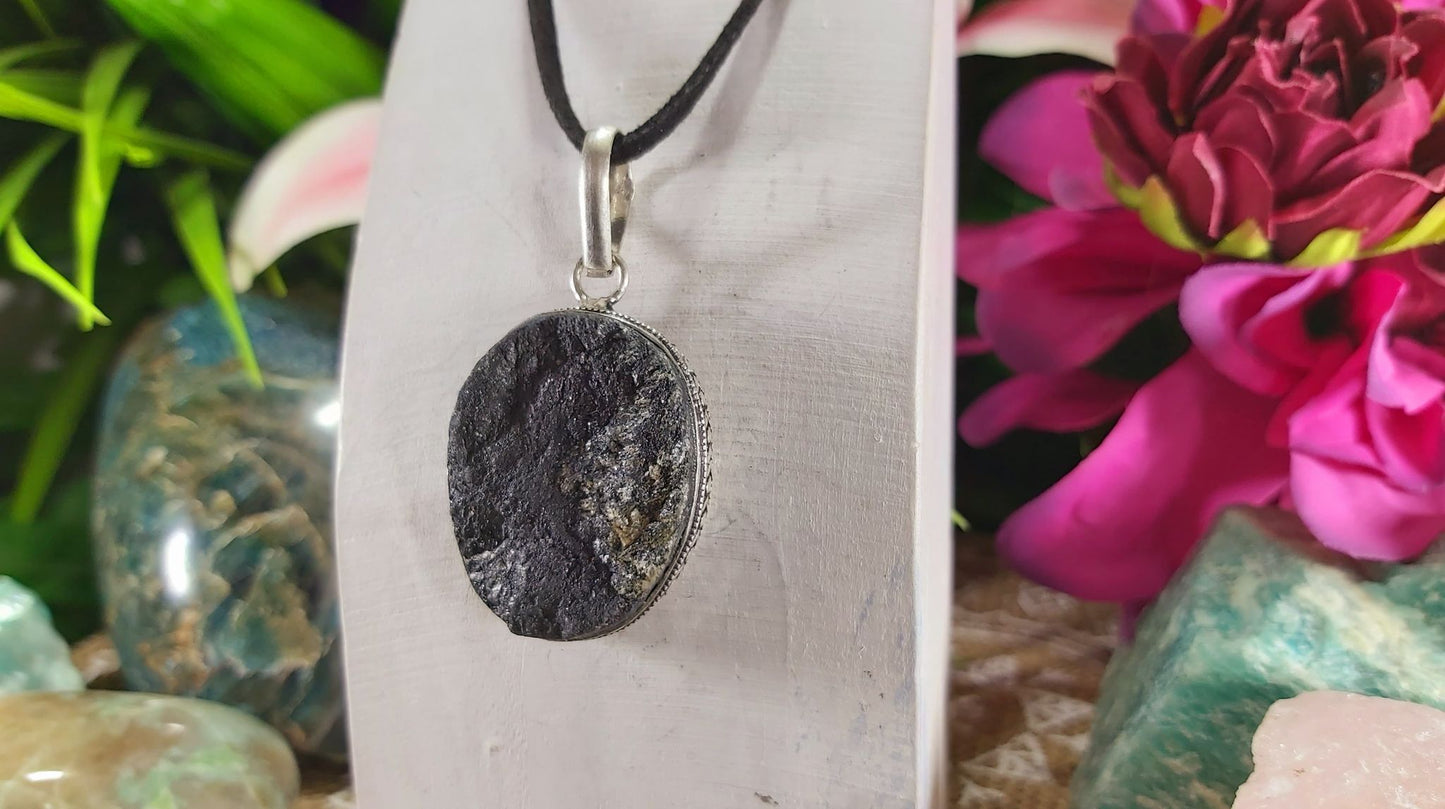 Black Tourmaline Psychic Protection Pendant (E1009)