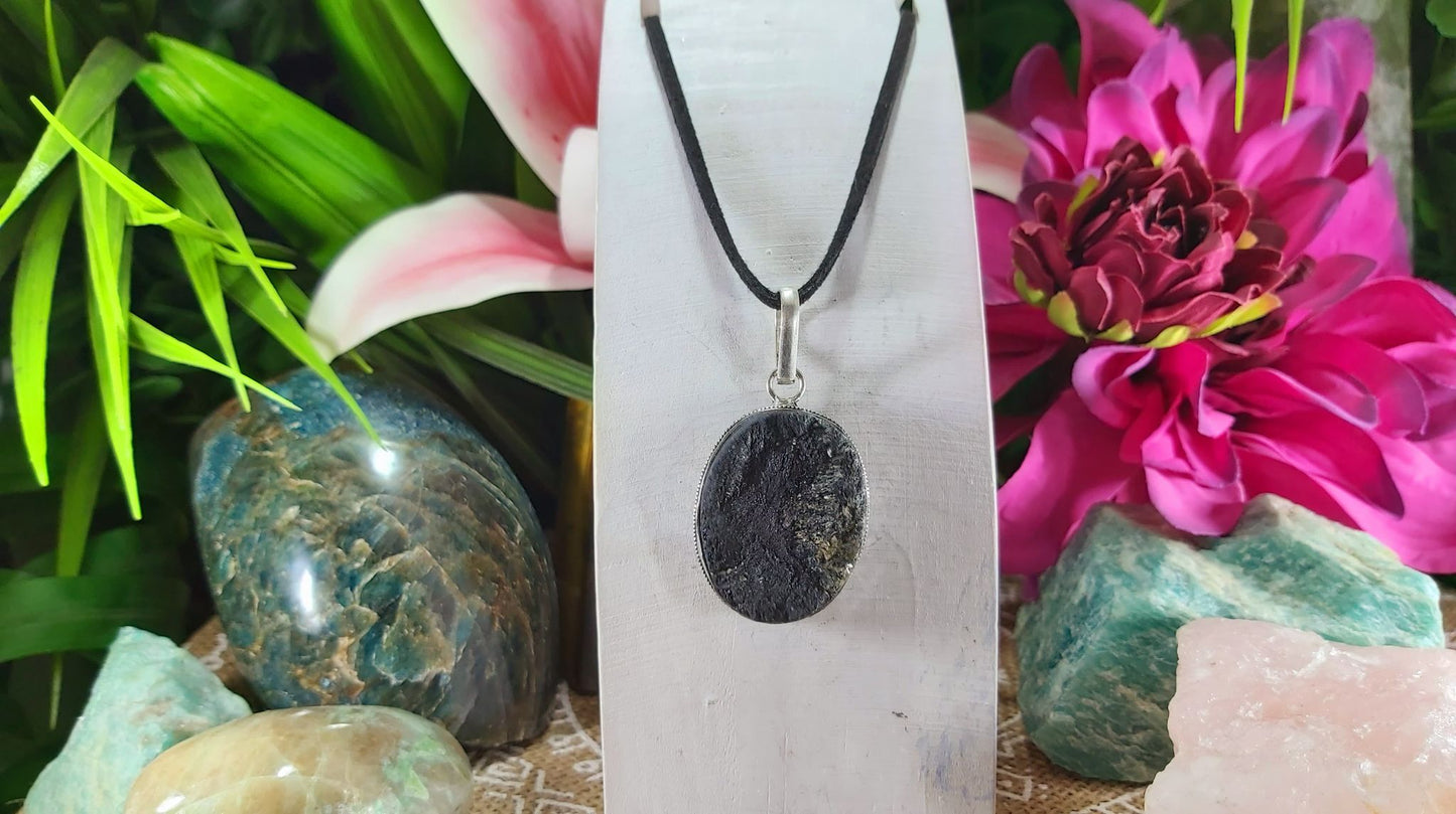 Black Tourmaline Psychic Protection Pendant (E1009)