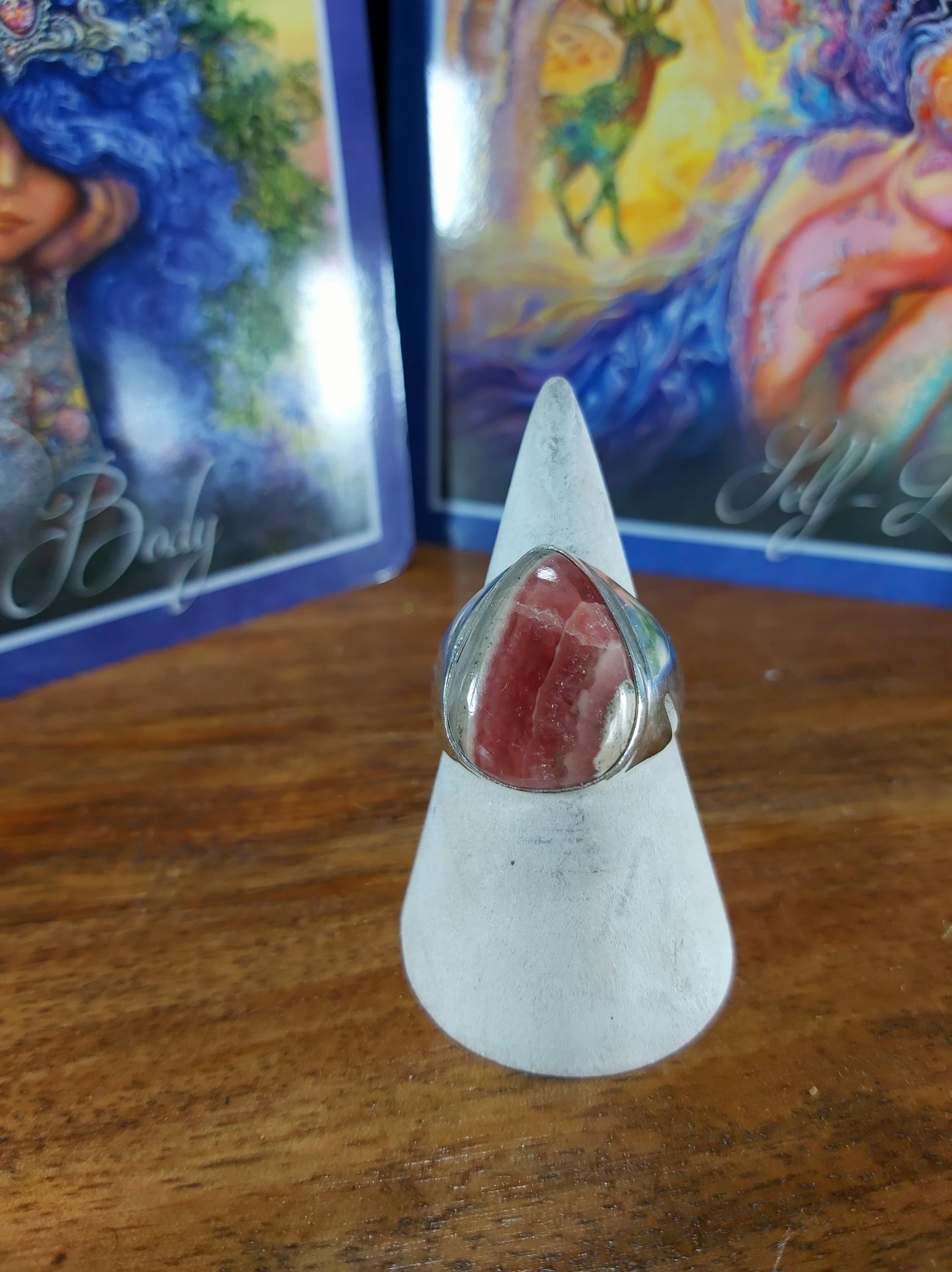 Rhodochrosite Inner Peace Ring Size US 9 (E101)
