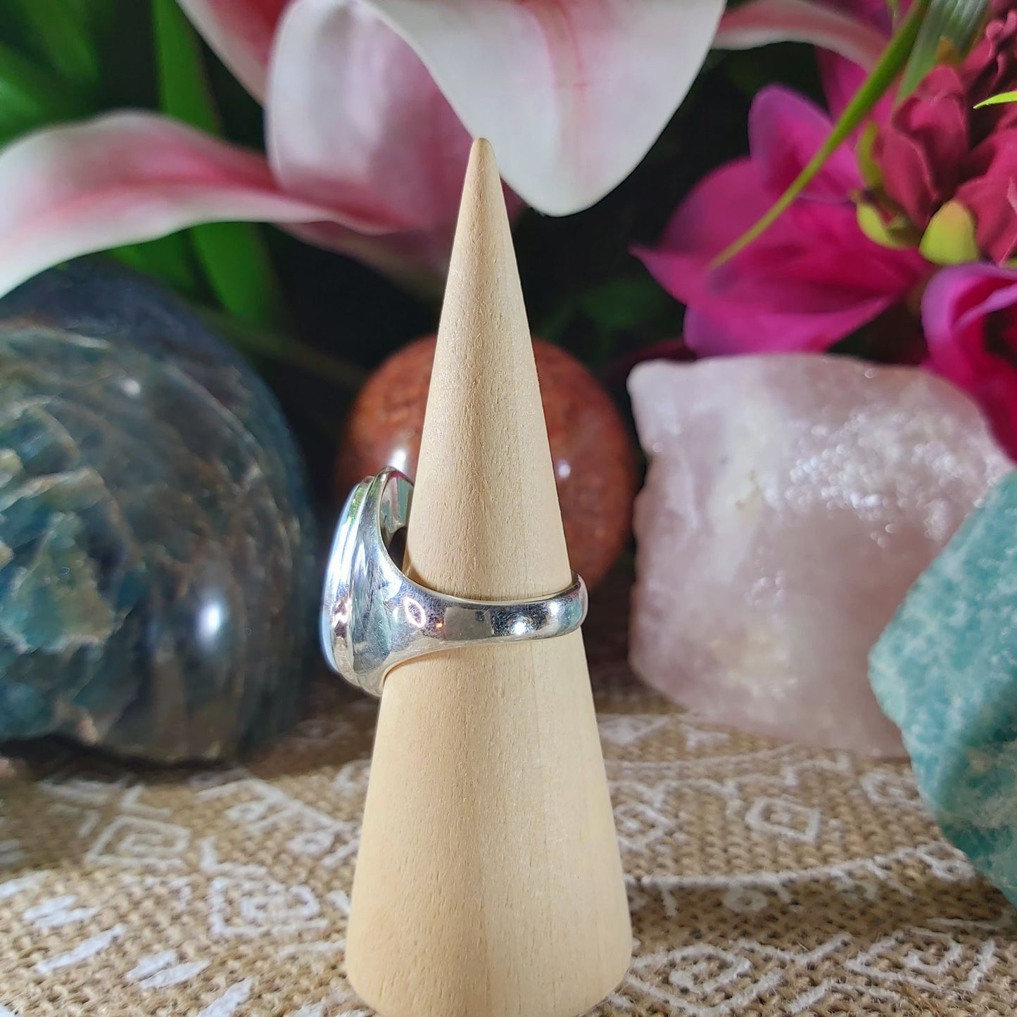 Larimar Emotional Healing Ring Size US 8.5 (E1049)