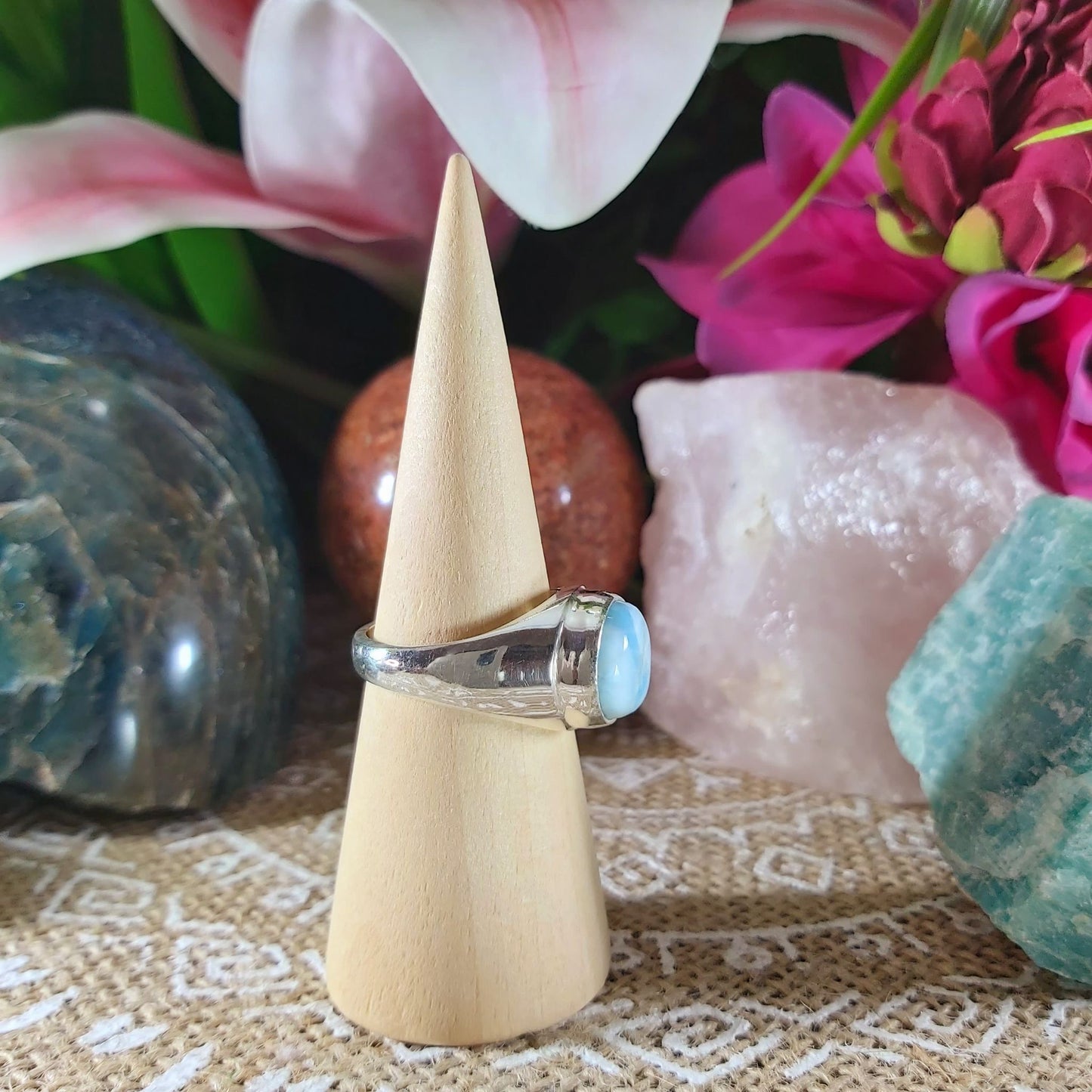 Larimar Emotional Healing Ring Size US 9 (E1052)