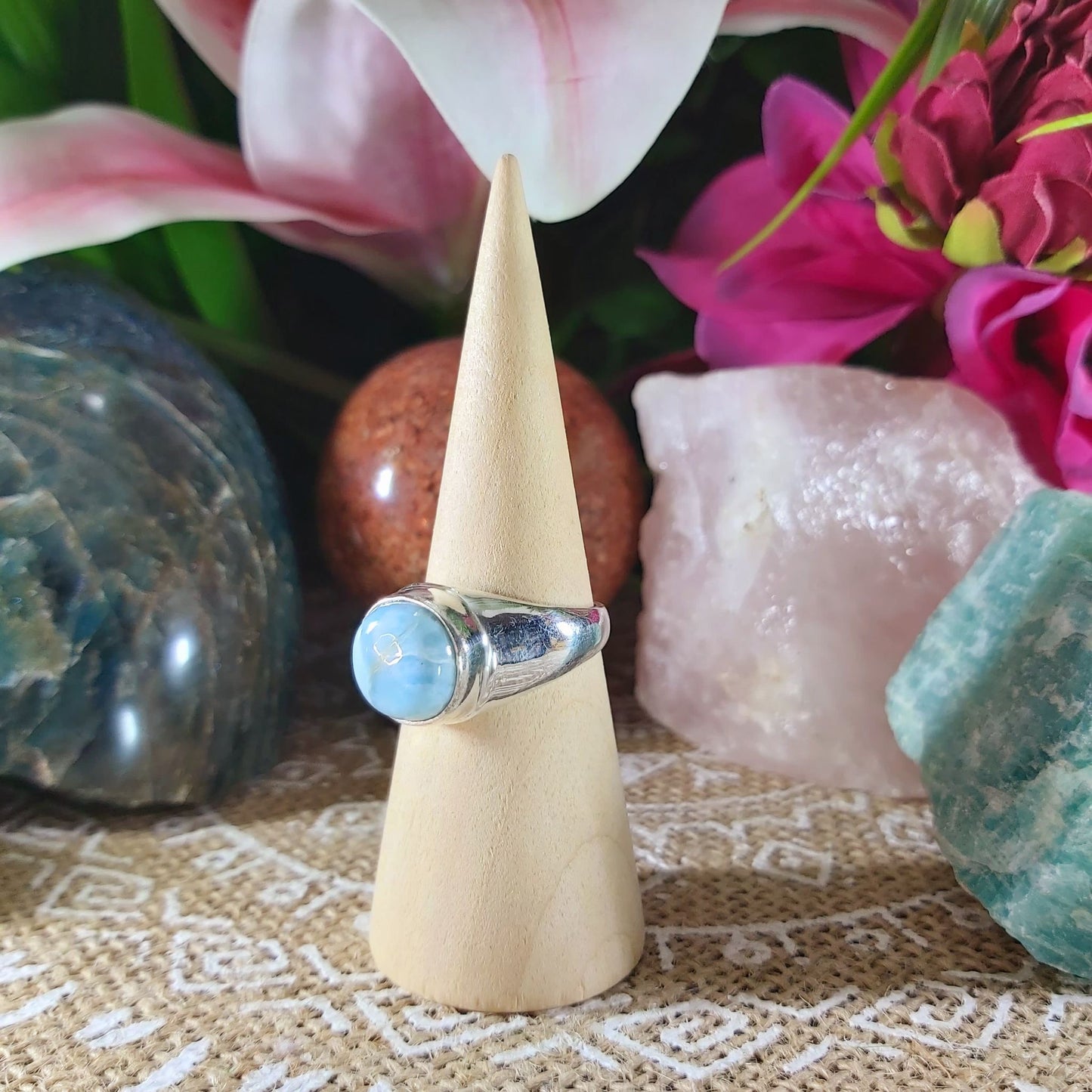 Larimar Emotional Healing Ring Size US 9 (E1052)