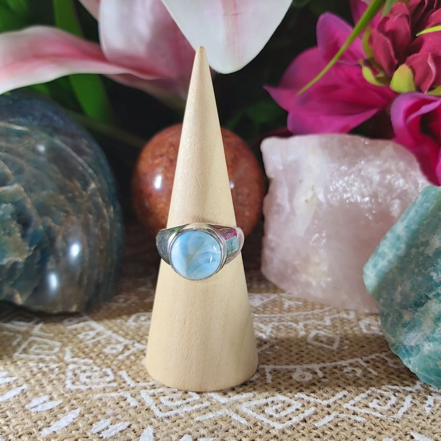 Larimar Emotional Healing Ring Size US 9 (E1052)