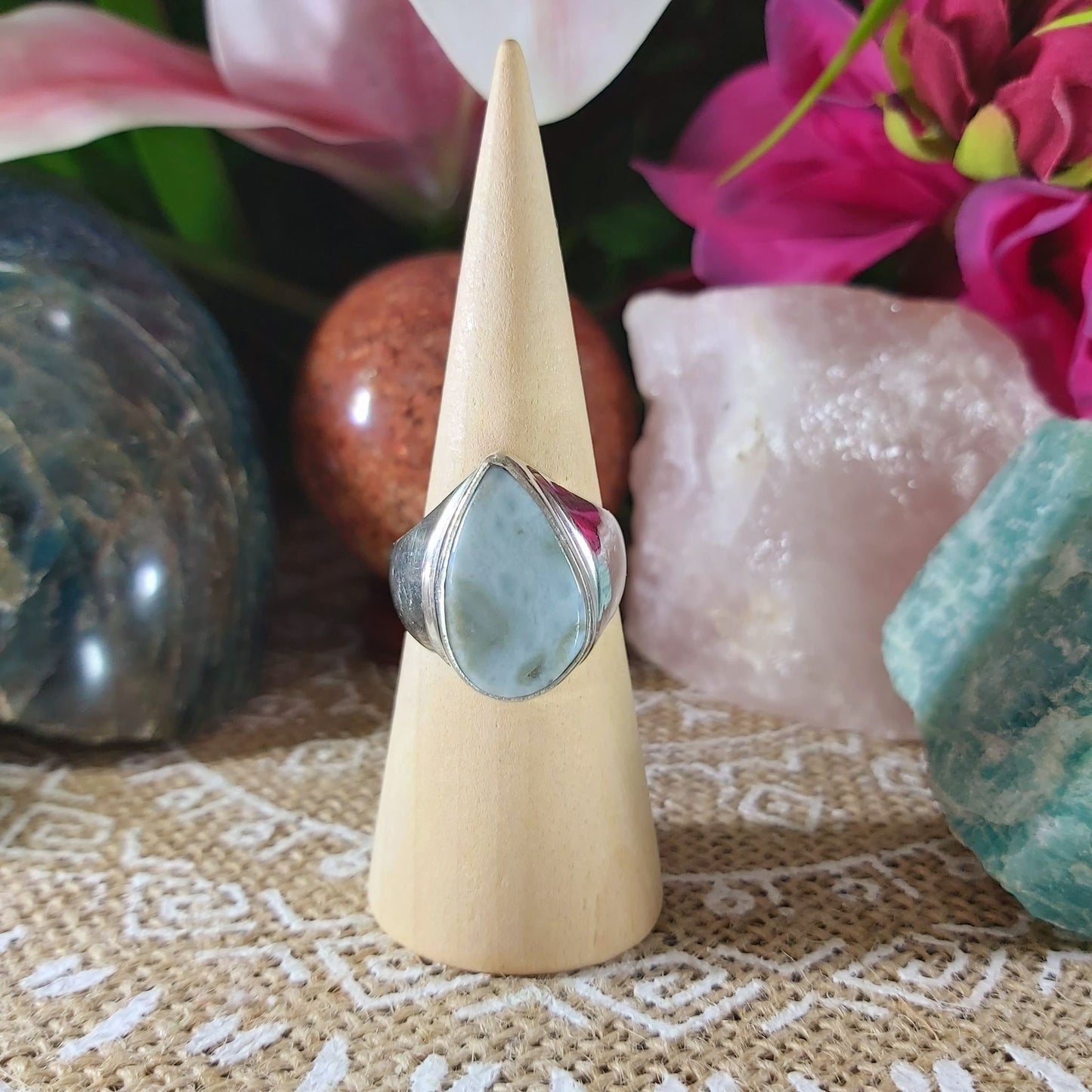 Larimar Emotional Healing Ring Size US 9 (E1053)