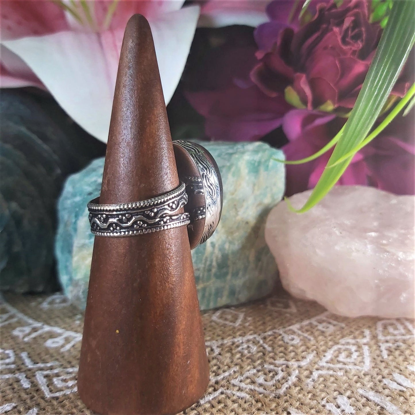 Labradorite Psychic Protection Gemstone Ring US 8 (E1302)