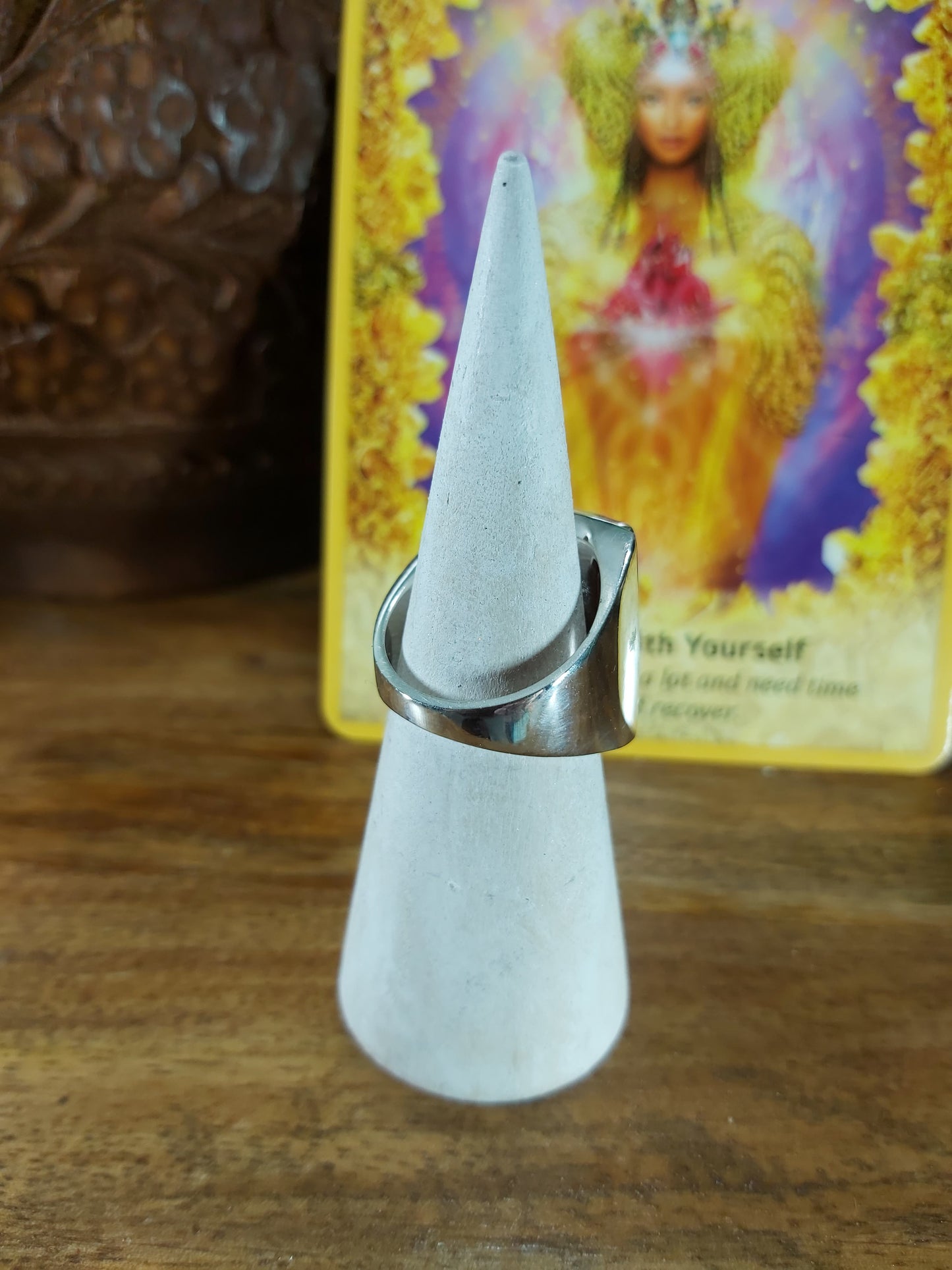 Rhodochrosite Love Ring Size US 8 (E91)