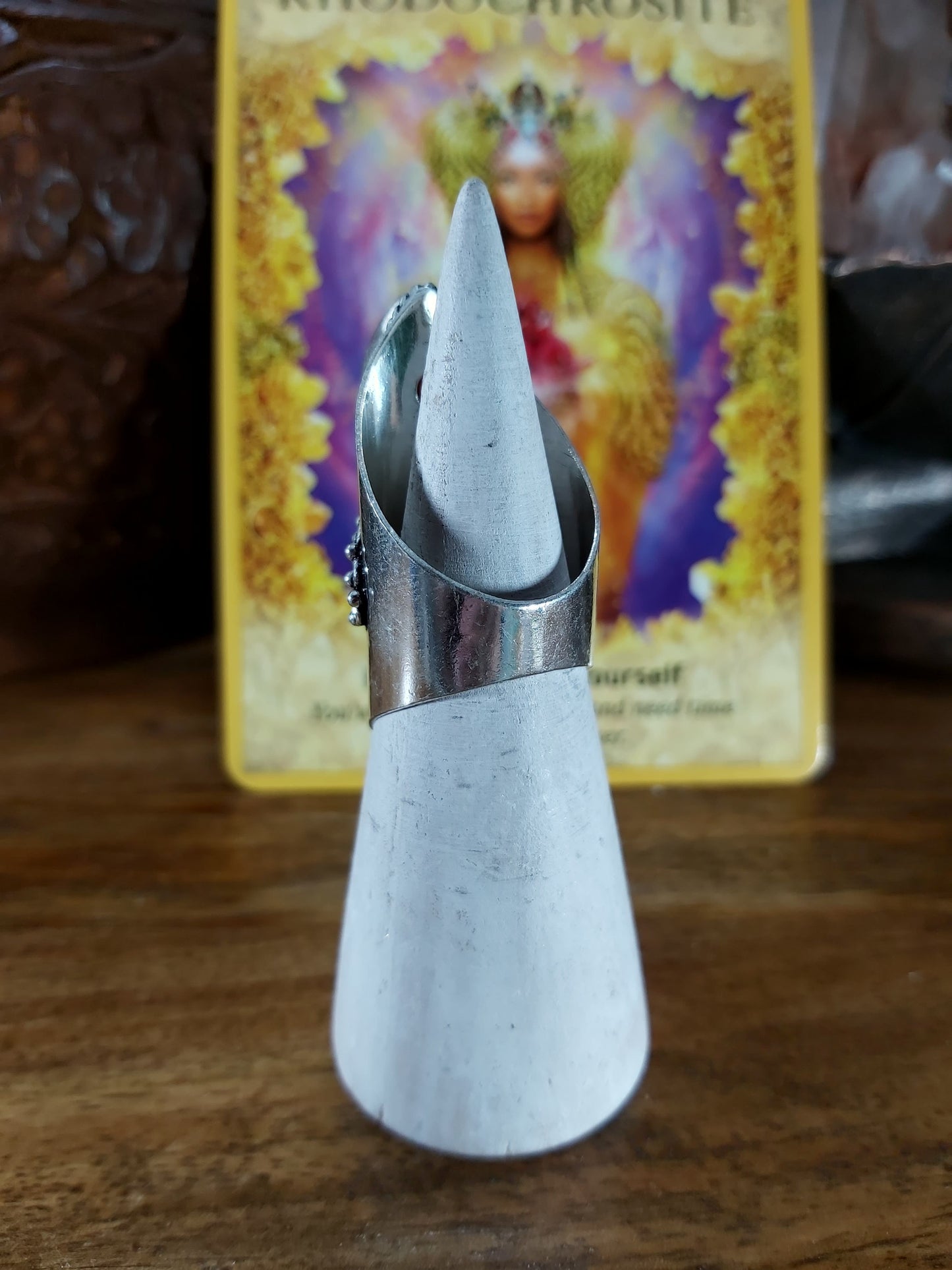 Rhodochrosite Love Ring Size US 8.5 (E94)