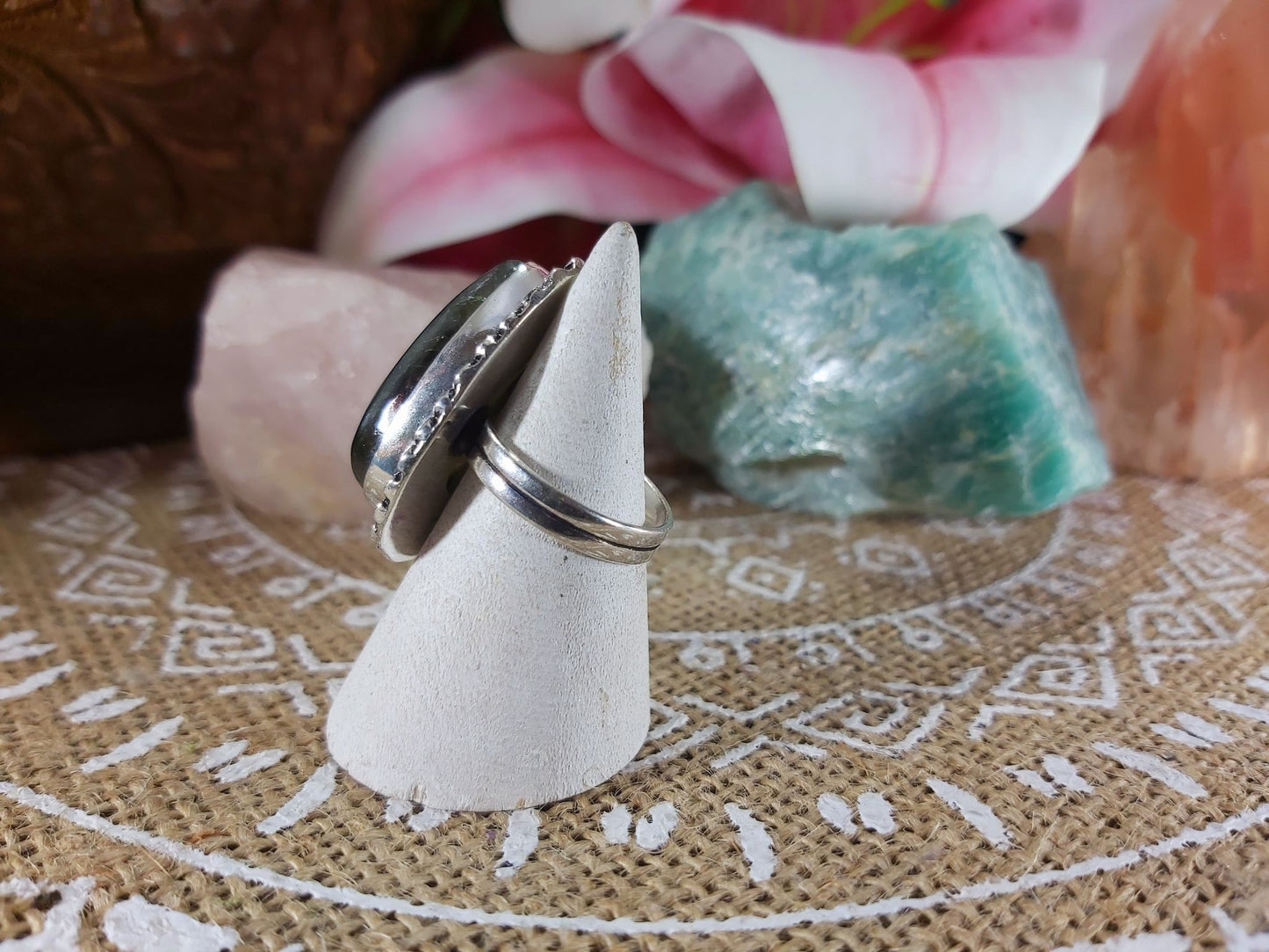 Labradorite Inner Spirit Gemstone Ring Size US 8 (E943)