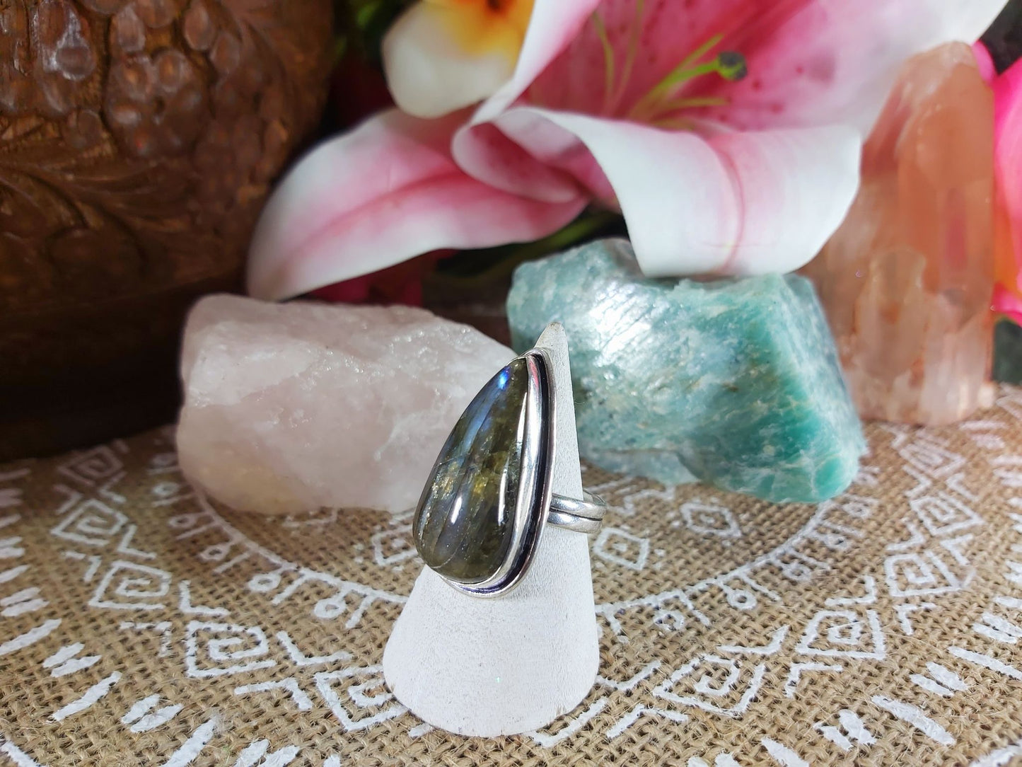 Labradorite Inner Spirit Gemstone Ring Size US 9 (E945)