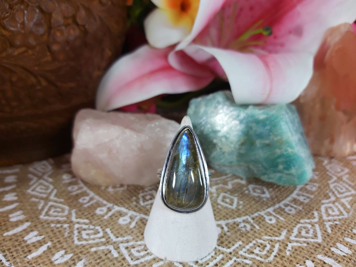 Labradorite Inner Spirit Gemstone Ring Size US 9 (E945)