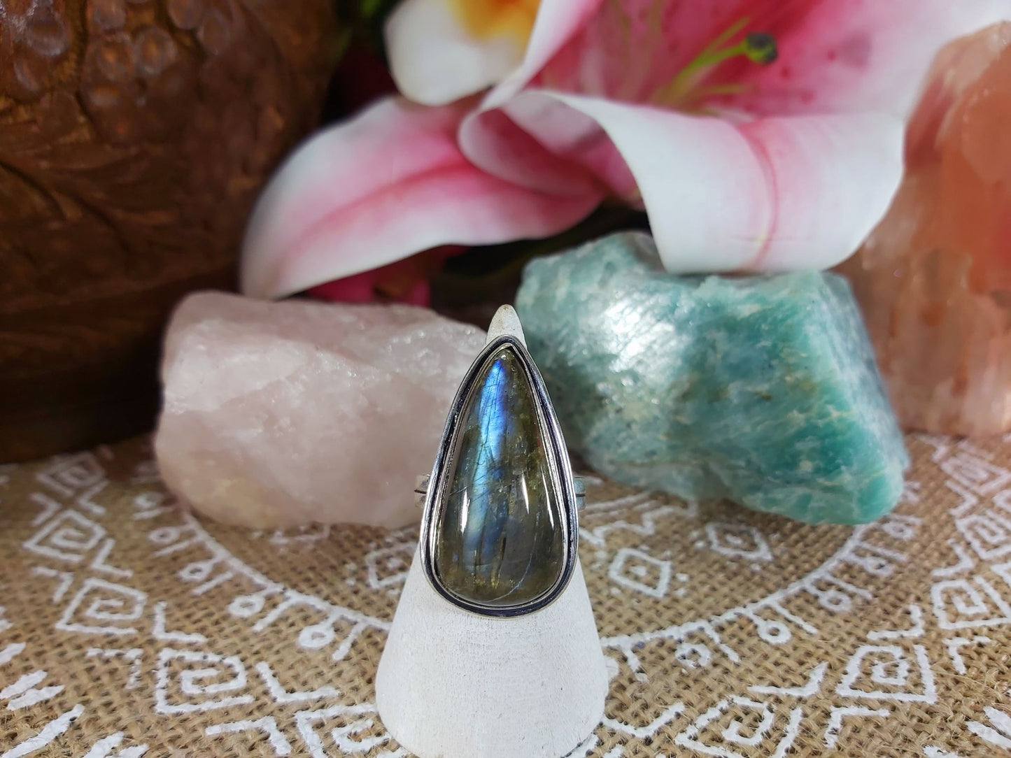 Labradorite Inner Spirit Gemstone Ring Size US 9 (E945)