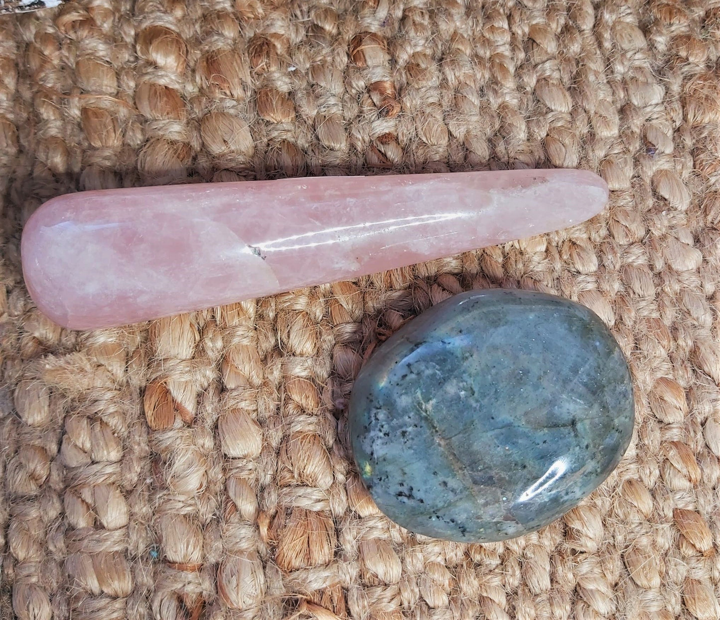 Rose Quartz & Labradorite Crystal 138 gms (GEM111)