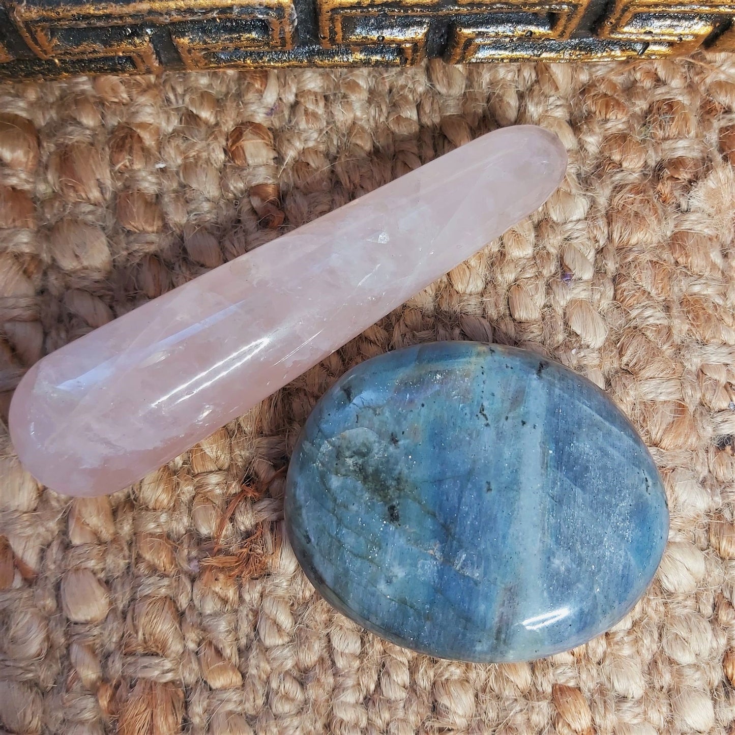 Rose Quartz & Labradorite Crystal 196 gms (GEM112)