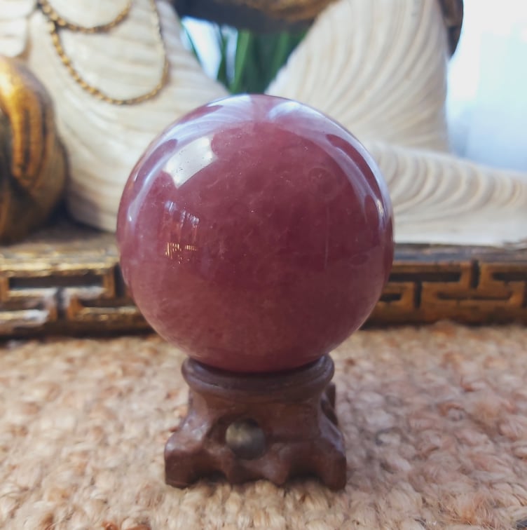 Strawberry Quartz Joyful Crystal Sphere 393 gms (GEM211)