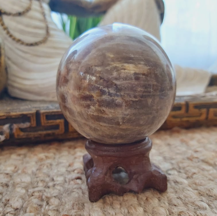 Black Moonstone Spiritual Wisdom Gemstone 385 gms (GEM225)