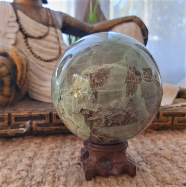 Green Moonstone Sphere Crystal Gemstone 1044 gms (GEM228)