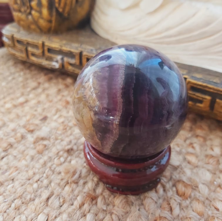 Purple Fluorite Crystal Sphere 382 gms (GEM285)