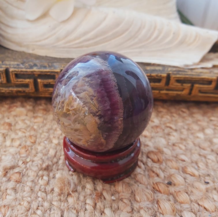 Purple Fluorite Crystal Sphere 382 gms (GEM285)