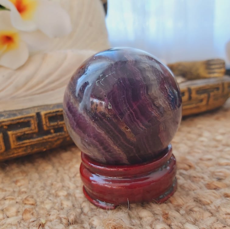 Purple Fluorite Crystal Sphere 382 gms (GEM285)