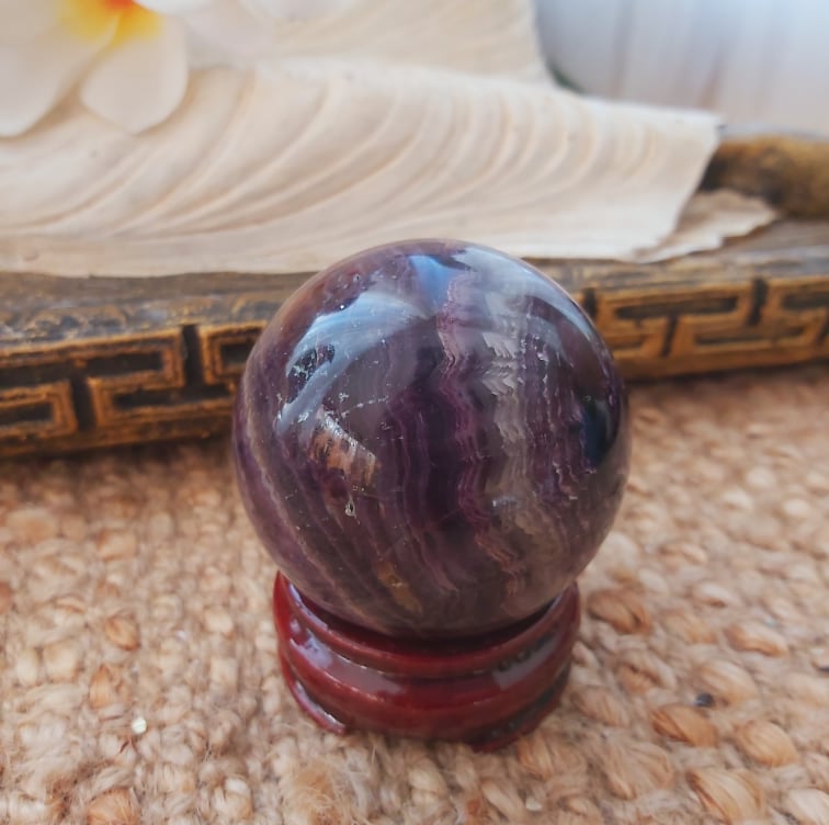 Purple Fluorite Crystal Sphere 382 gms (GEM285)