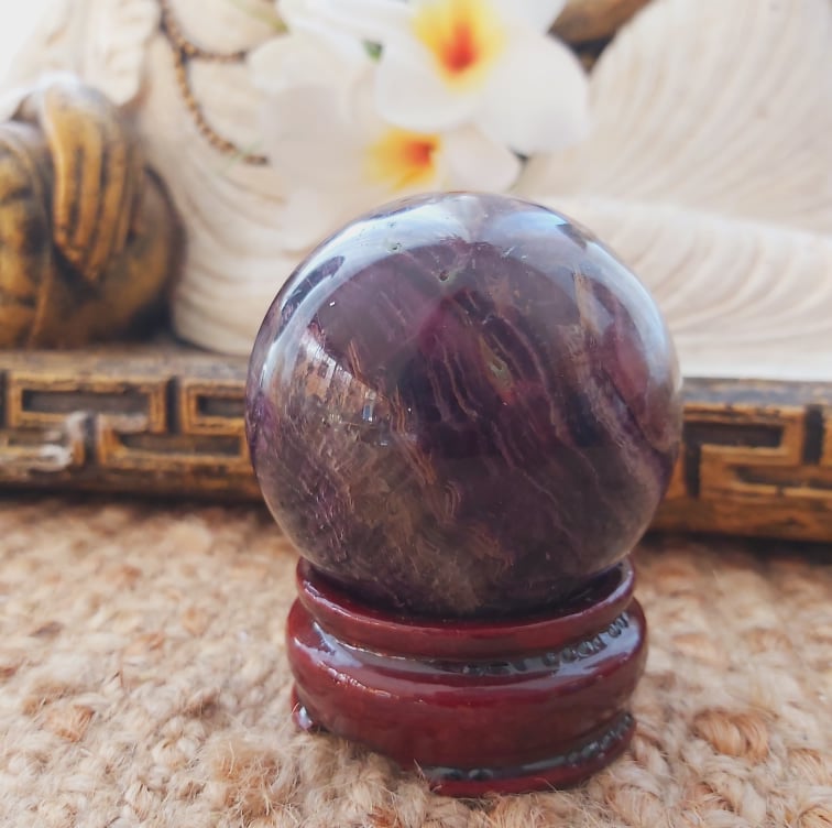 Purple Fluorite Crystal Sphere 382 gms (GEM285)