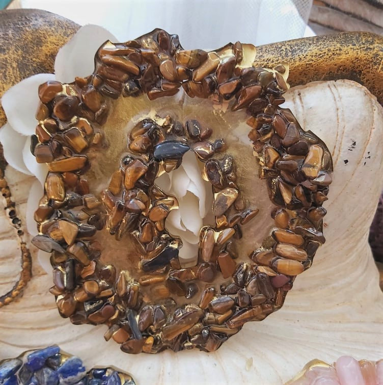 Handmade Crystal Resin Geode Set (3-Pack) – Tiger’s Eye, Rose Quartz, Lapis Lazuli (GEO16)