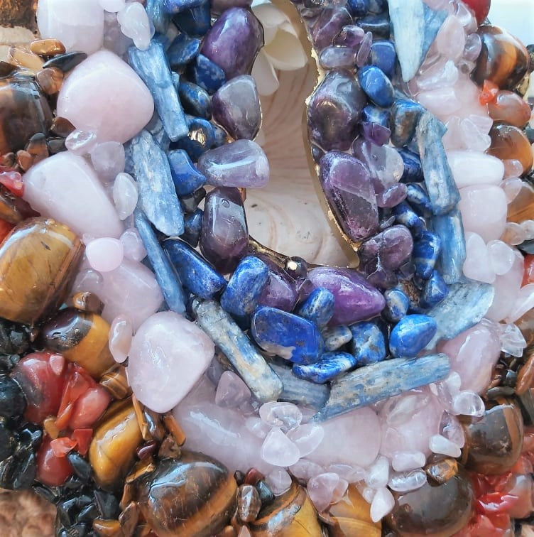 Chakra Crystal Gemstone & Resin Geode (GEO9)