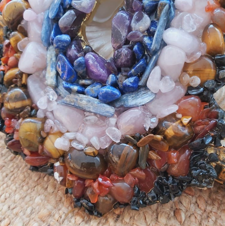 Chakra Crystal Gemstone & Resin Geode (GEO9)