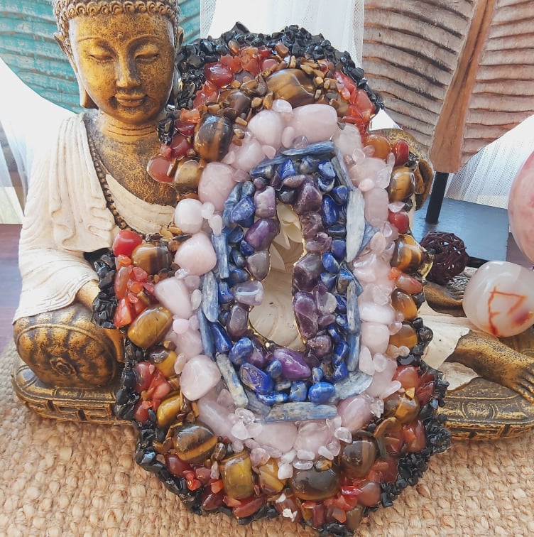 Chakra Crystal Gemstone & Resin Geode (GEO9)