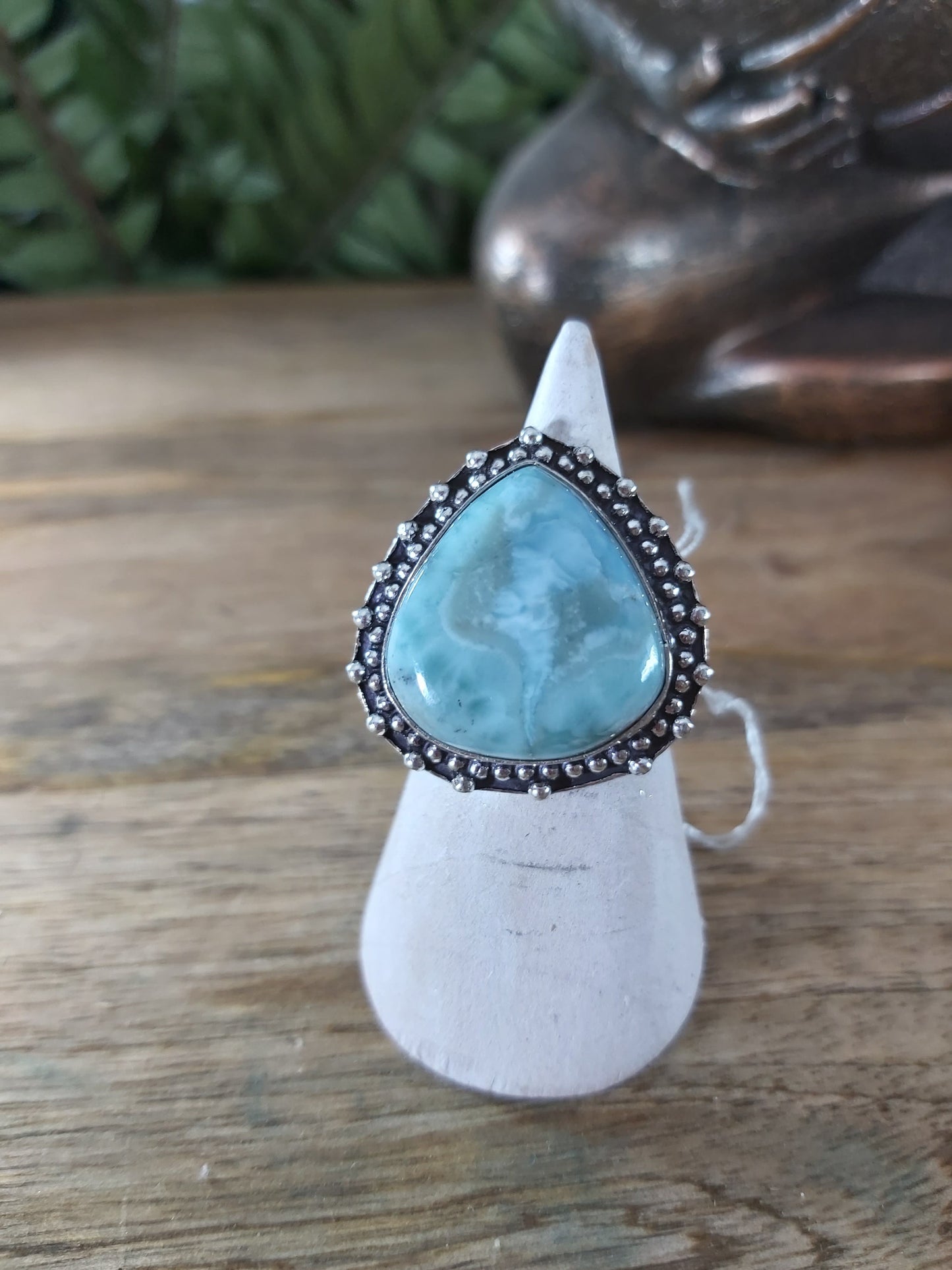 Larimar Emotional Healing Ring Size US 8.5 (RG143)