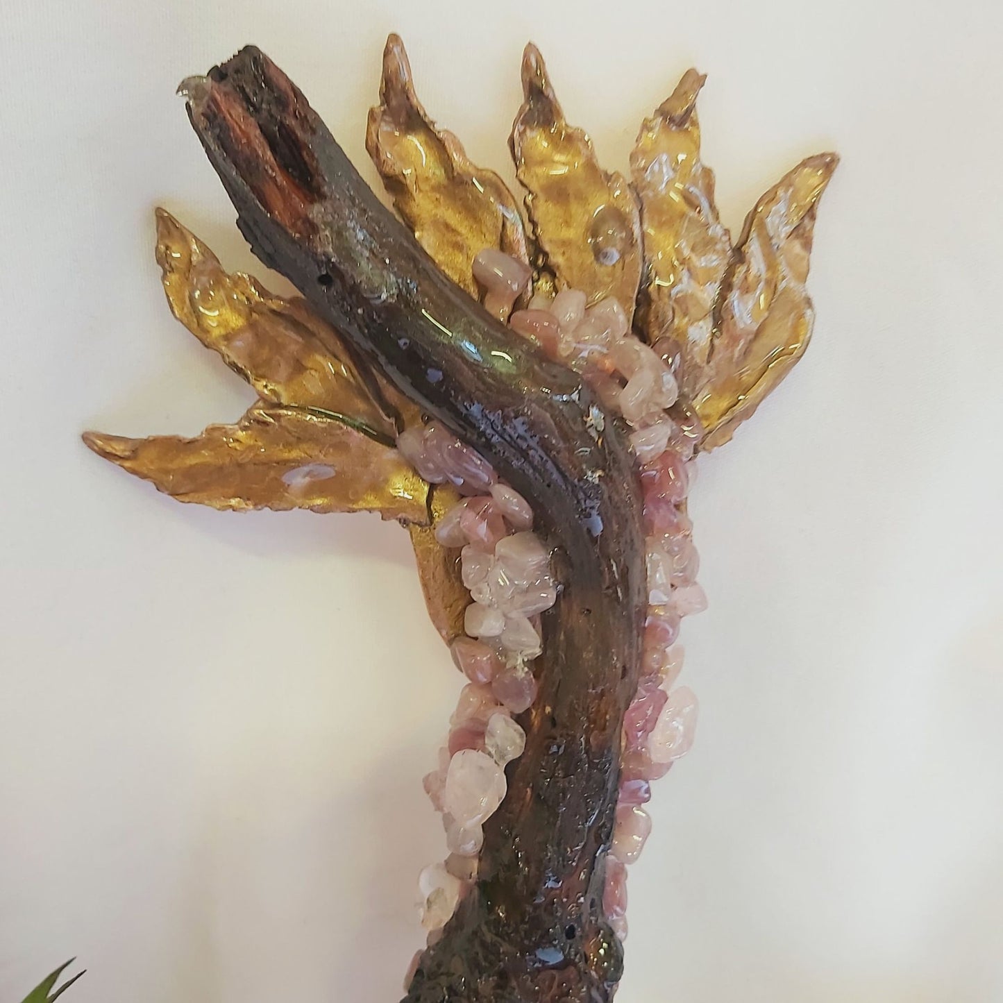 Harlow Rose Quartz & Rhodocrosite Gemstone Crystal Healing Wand (#186)