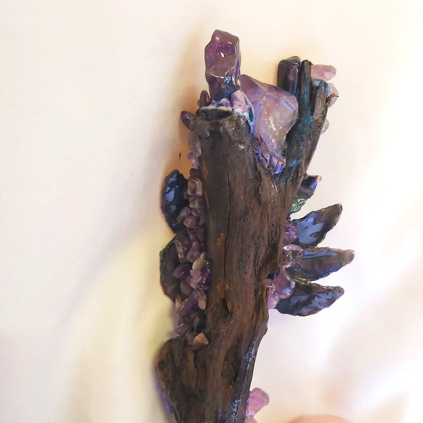Handmade Possina Amethyst Gemstone Crystal Healing Wand (#188)