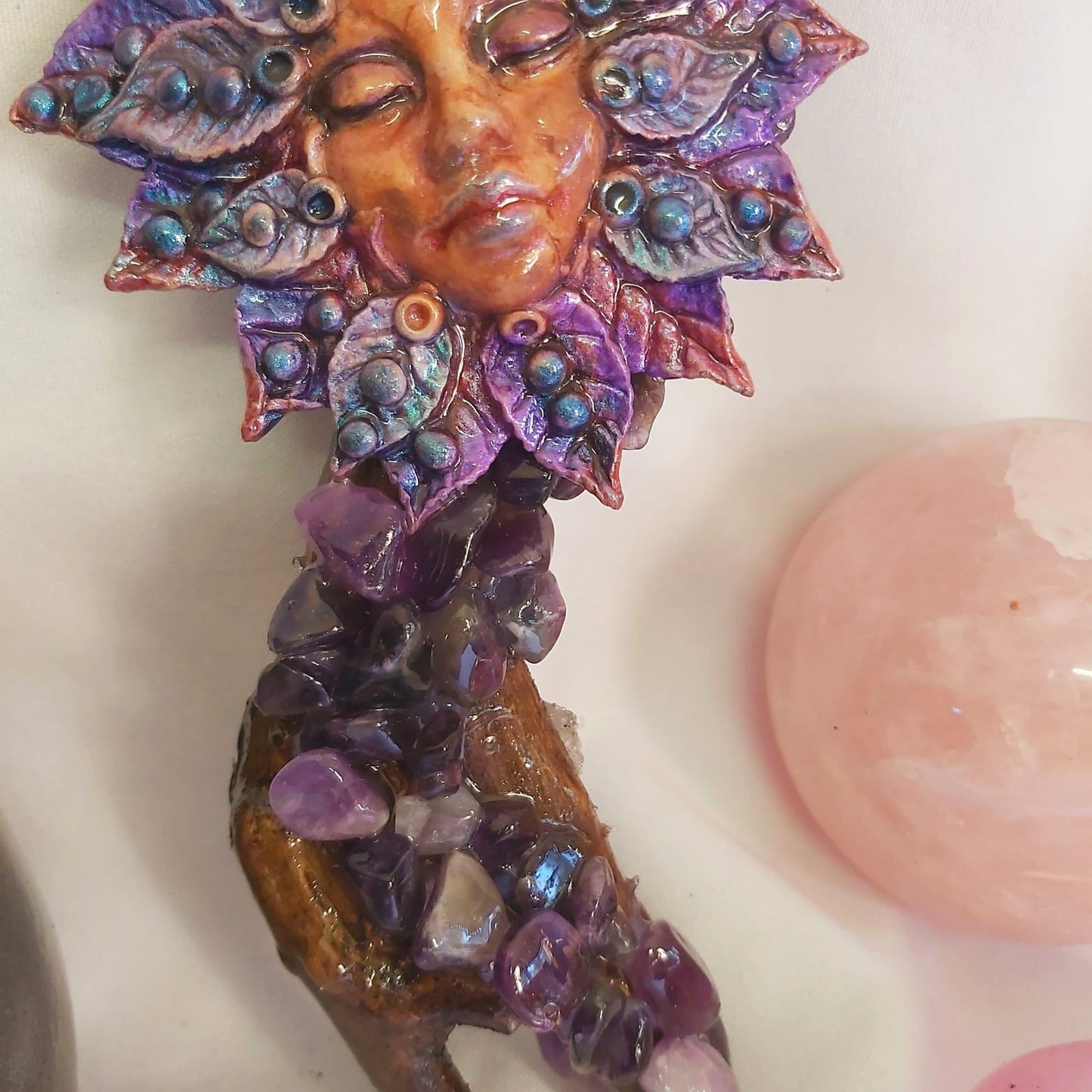 Handmade Willa Amethyst Gemstone Crystal Healing Wand (#192)