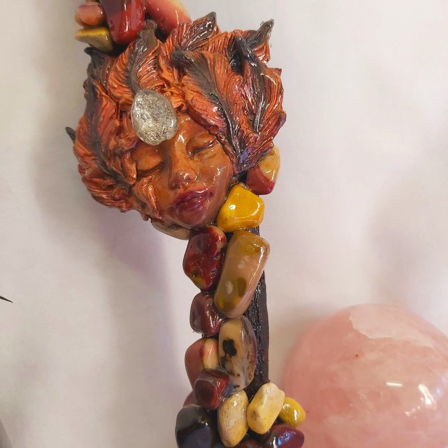 Mokaya Labradorite, Scolecite & Mookaite Gemstone Crystal Healing Wand (#196)