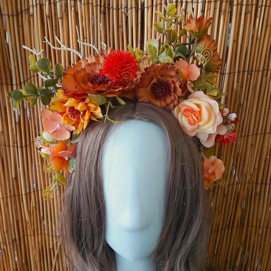 Luxury Handmade Orange Flower Headband/Headpiece