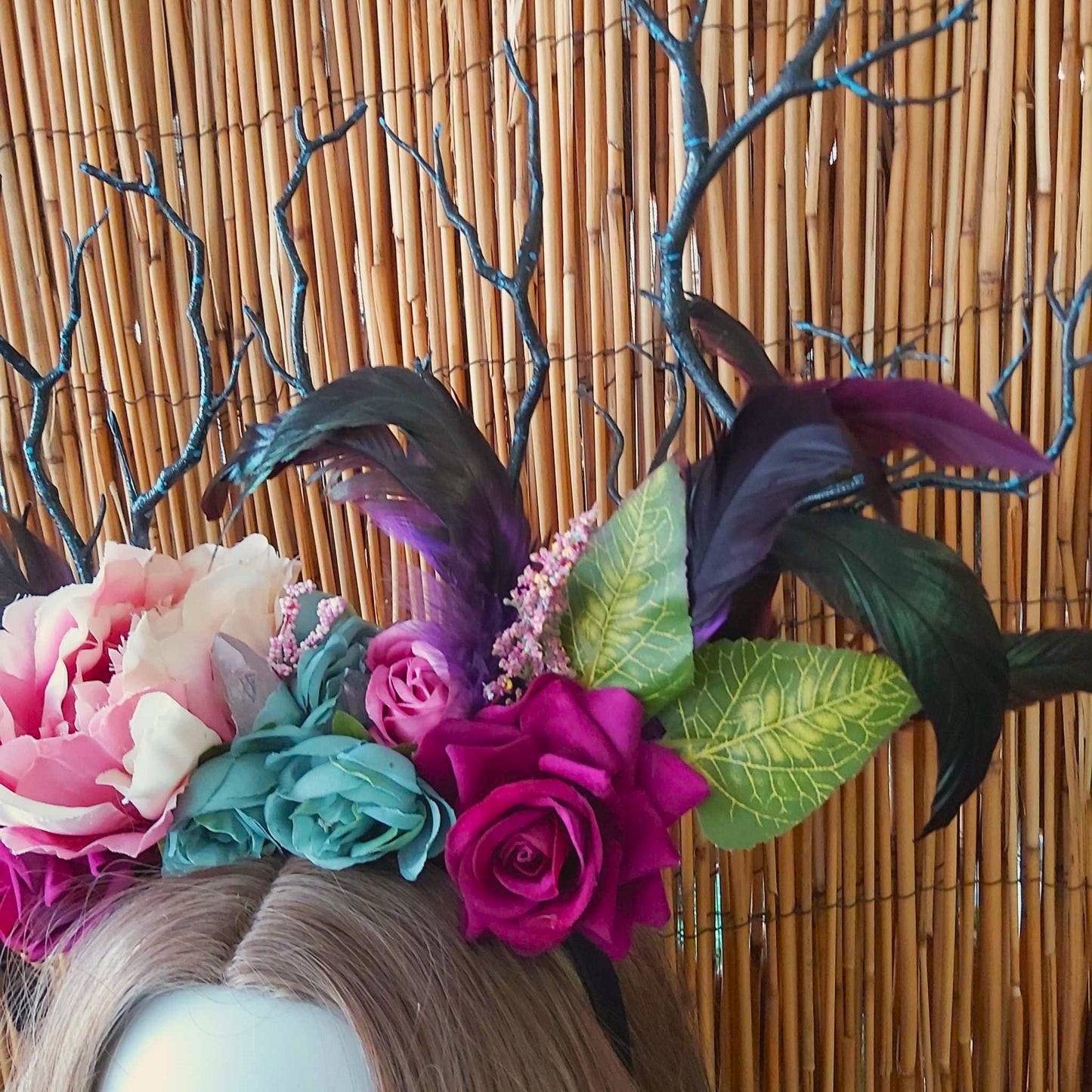 Luxury Handmade Black Flower Headband/Headpiece