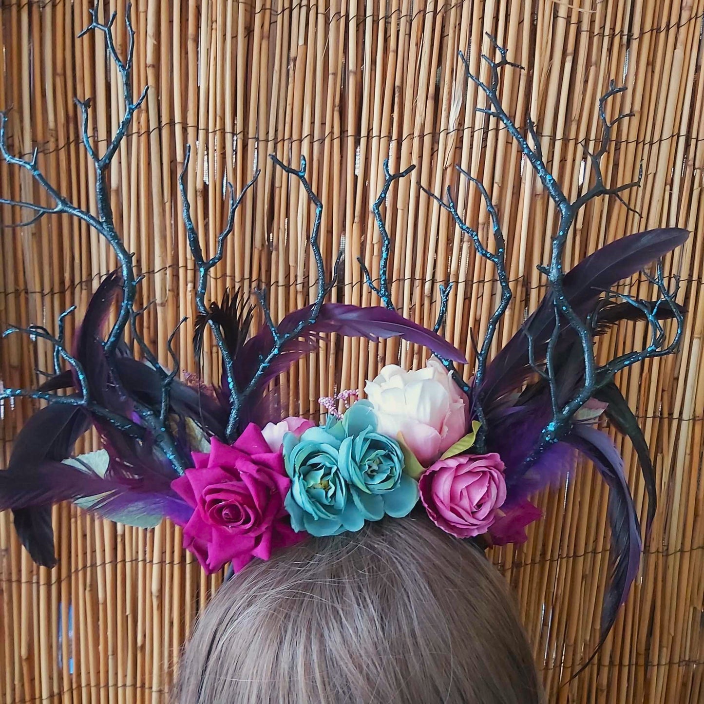 Luxury Handmade Black Flower Headband/Headpiece