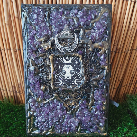 Handmade Amethyst Crystal Journal Notebook