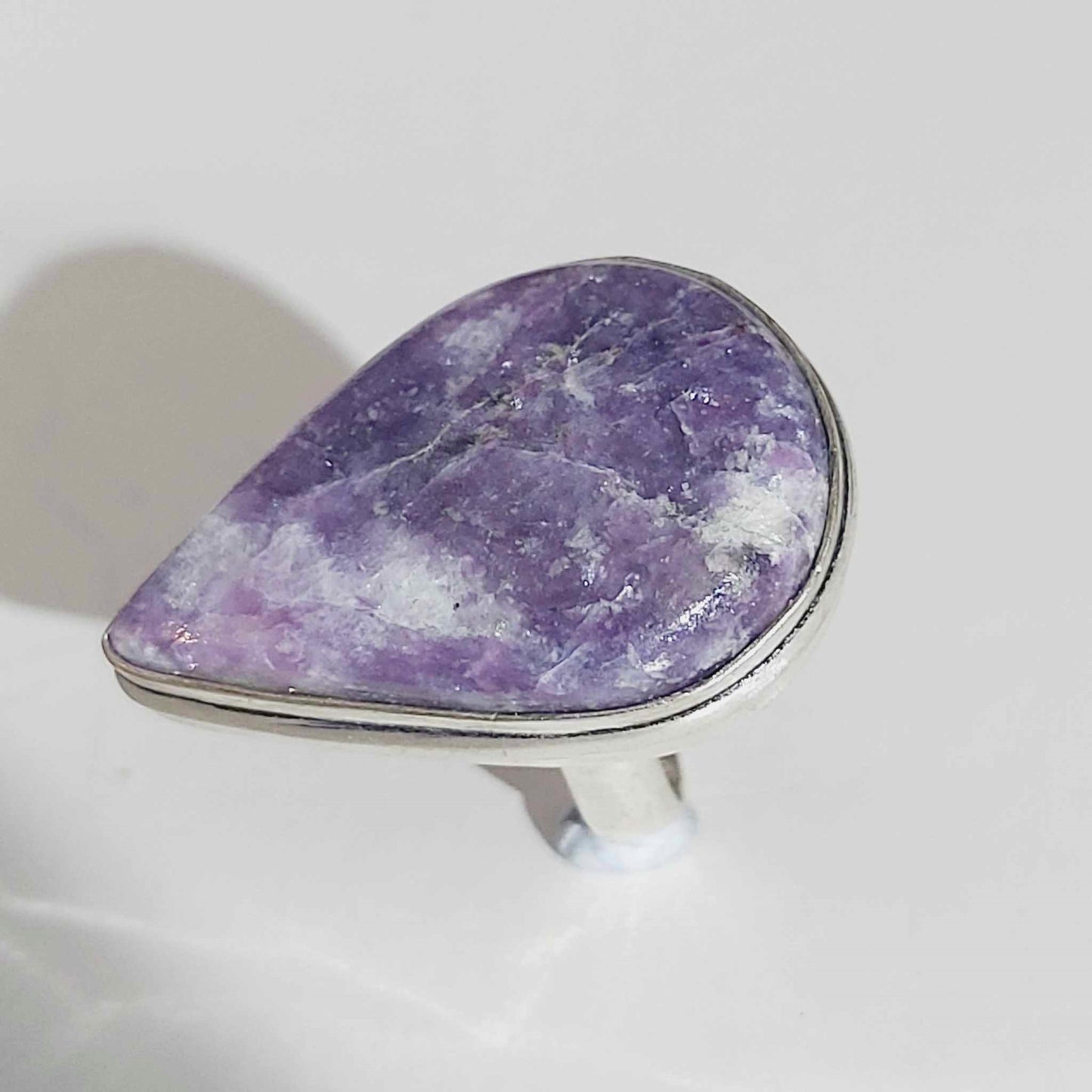 Lepidolite Meditation Gemstone Ring  Size US 6 or UK L (E1756)