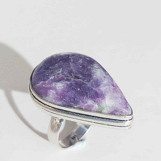 Lepidolite Meditation Gemstone Ring  Size US 6 or UK L (E1756)