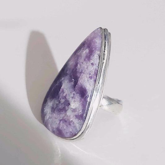 Lepidolite Meditation Gemstone Ring  Size US 6 or UK L (E1757)