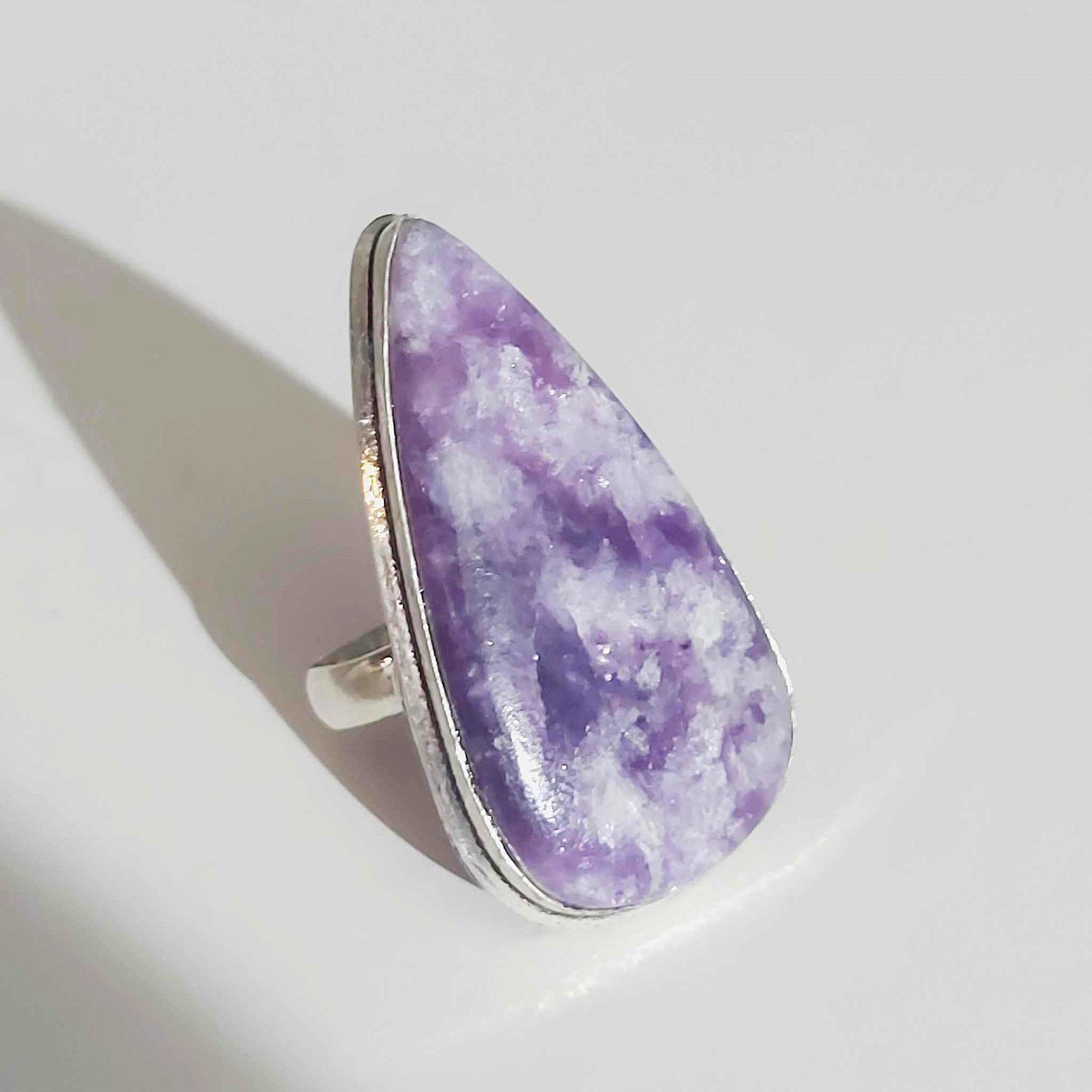 Lepidolite Meditation Gemstone Ring  Size US 6 or UK L (E1757)