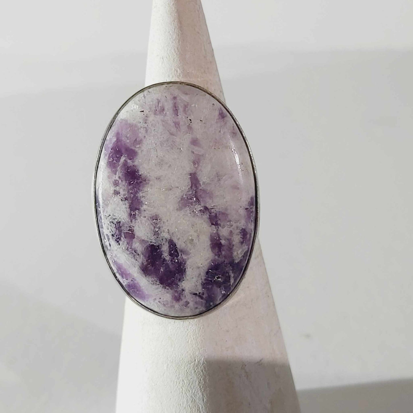 Lepidolite Meditation Gemstone Ring  Size Size US 7.5 or UK O (E1760)