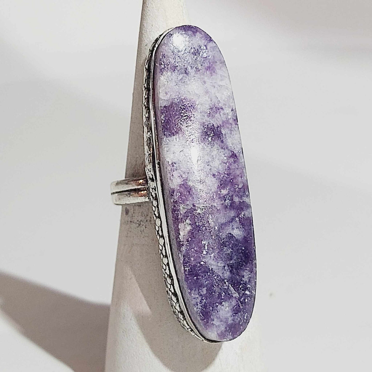 Lepidolite Meditation Gemstone Ring  Size Size US 10 or UK T (E1765A)